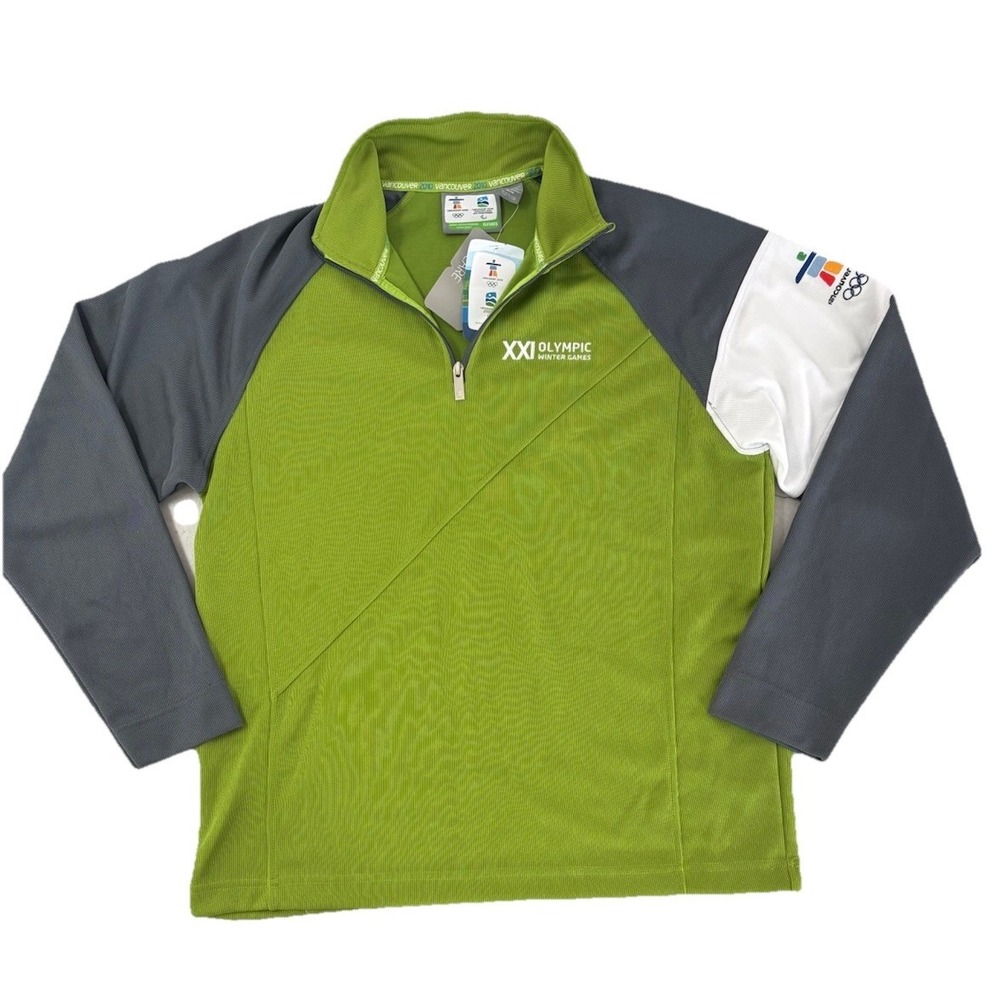 NWT Vancouver 2010 Winter Olympics 1/4 Zip Green Elevate Jacket Men's MED